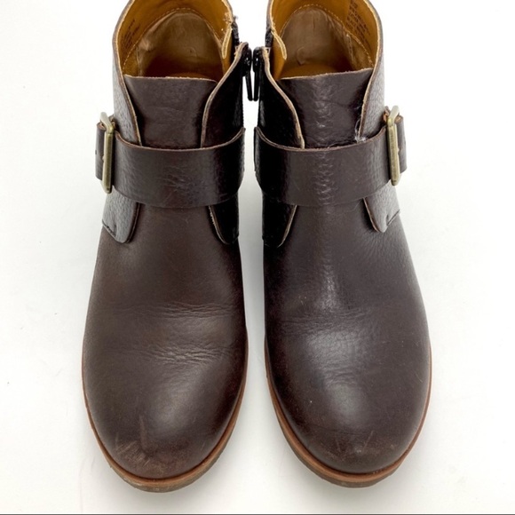 KORK Ease Belted Leather Ankle Bootie in Chocolate Brown - Picture 3 of 10